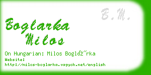 boglarka milos business card